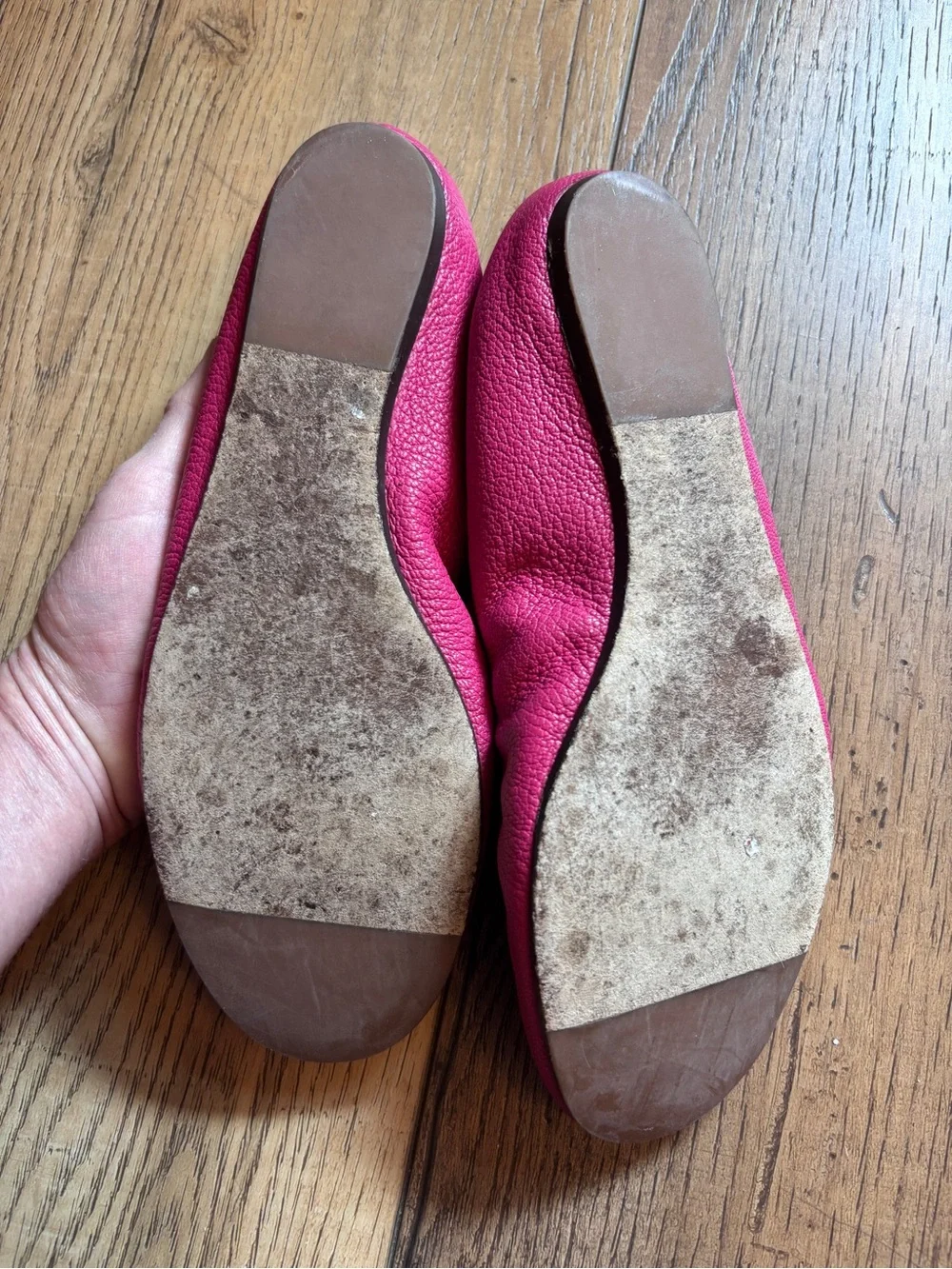 Lanvin Pink Leather Round-Toe Ballet Flats